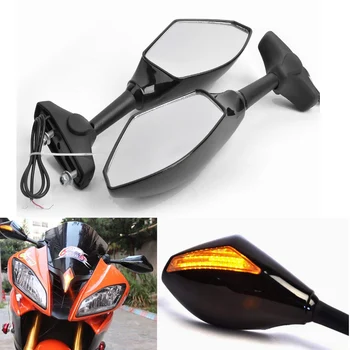 

LED INTEGRATED TURN SIGNAL SIDE MIRRORS FOR SUZUKI BANDIT GSF 600 1200 S SV650S For Yamaha YZF600