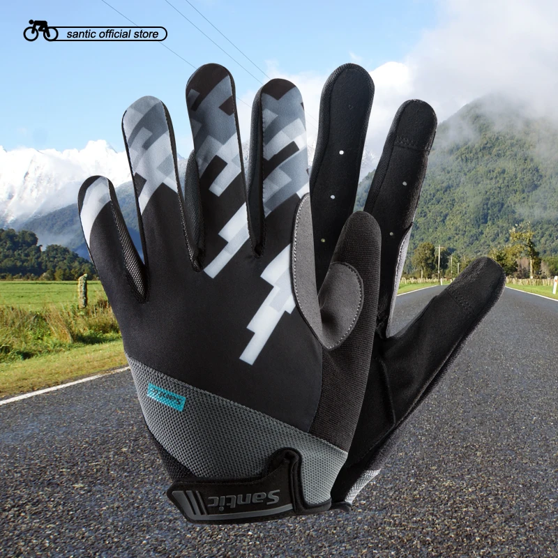 Full Finger Cycling Gloves Breathable Outdoor Road MTB Mountain Lycra