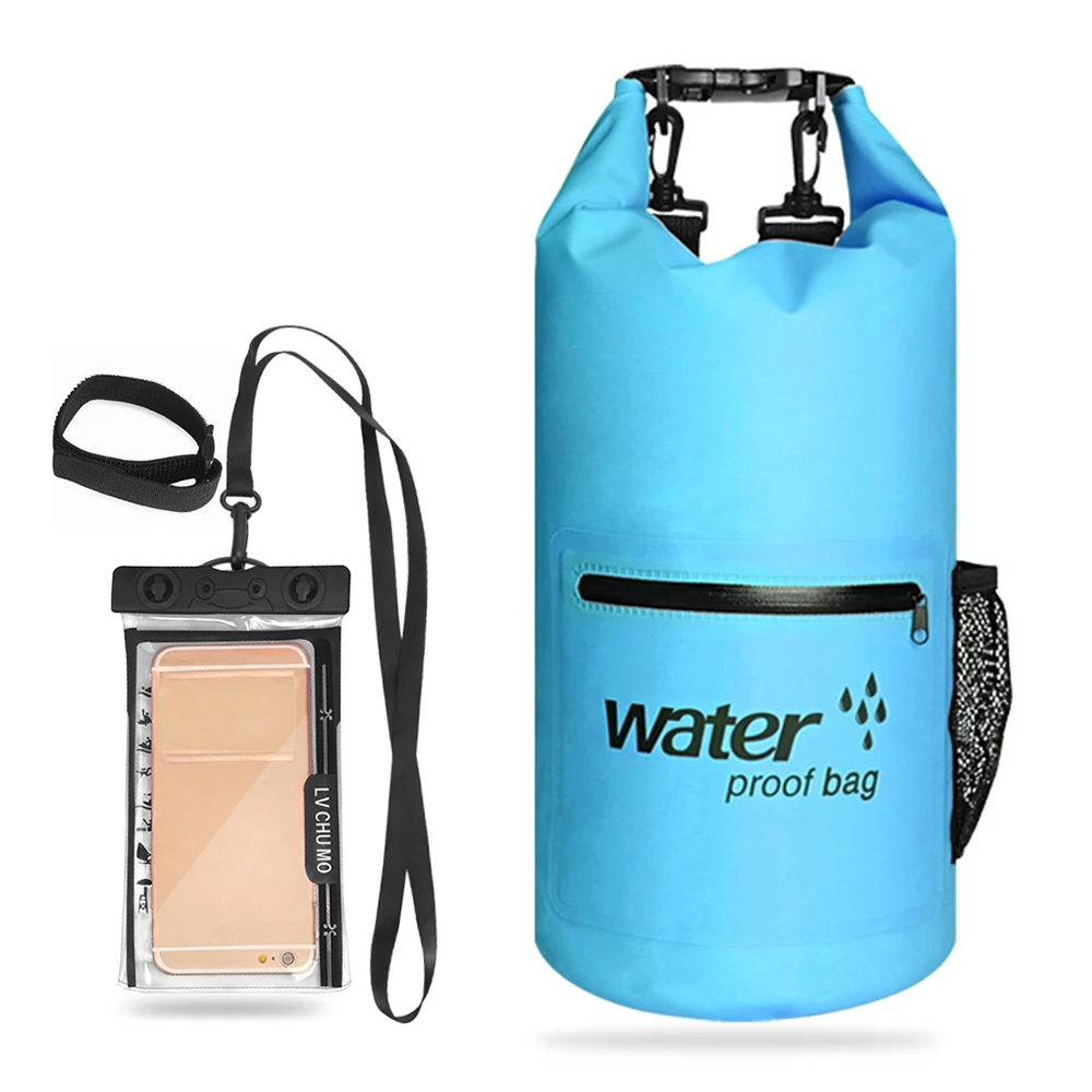 

10L / 20L Outdoor Waterproof Dry Bag Swimming Bags Sack Waterproof Floating Bag with Waterproof Phone Case For Boating Fishing