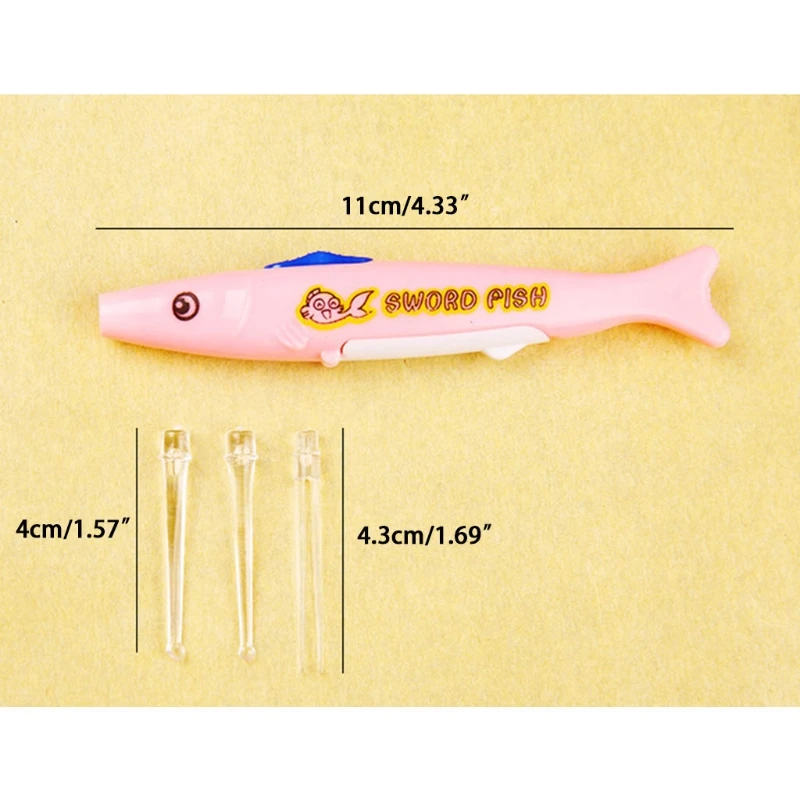 1 مجموعة الطفل خلال أذني الأسماك مصباح ليد تنظيف الشمع مزيل الطفل سلامة الرعاية Curette