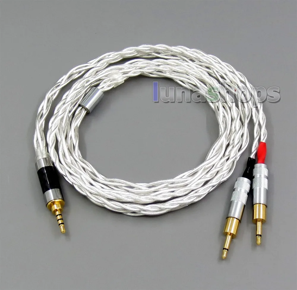 

LN006080 2.5mm 3.5mm 4.4mm 4 Cores Pure Silver Shielding Headphone Cable For Sennheiser HD700