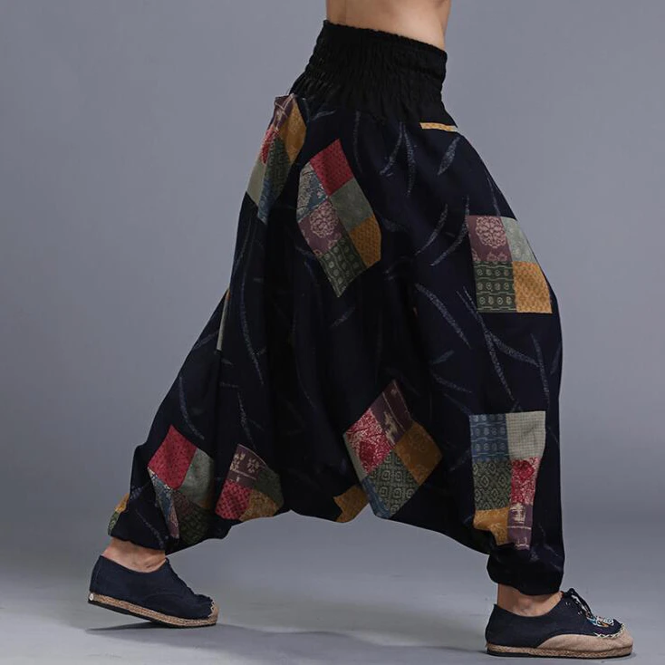 2805 весенние мужские свободные брюки большого размера в китайском стиле, мужские панталоны в стиле хип-хоп, шаровары с широкими штанинами, уличная одежда