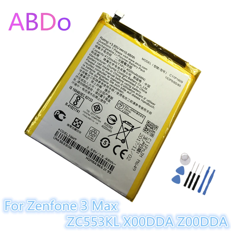 C11P1609 Phone Battery For ASUS Zenfone 3 Max ZC553KL X00DDA Z00DDA 4120mAh Replacement Batteries AAA Quality | Мобильные телефоны