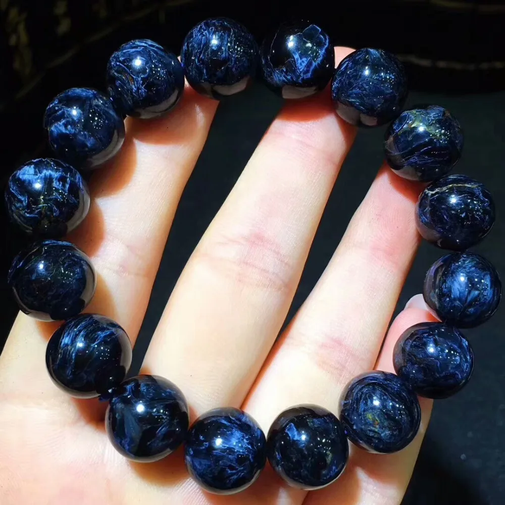 

Genuine Natural Blue Pietersite Gemstone Round Beads Bracelet 13mm Stretch Necklace From Namibia AAAAAA