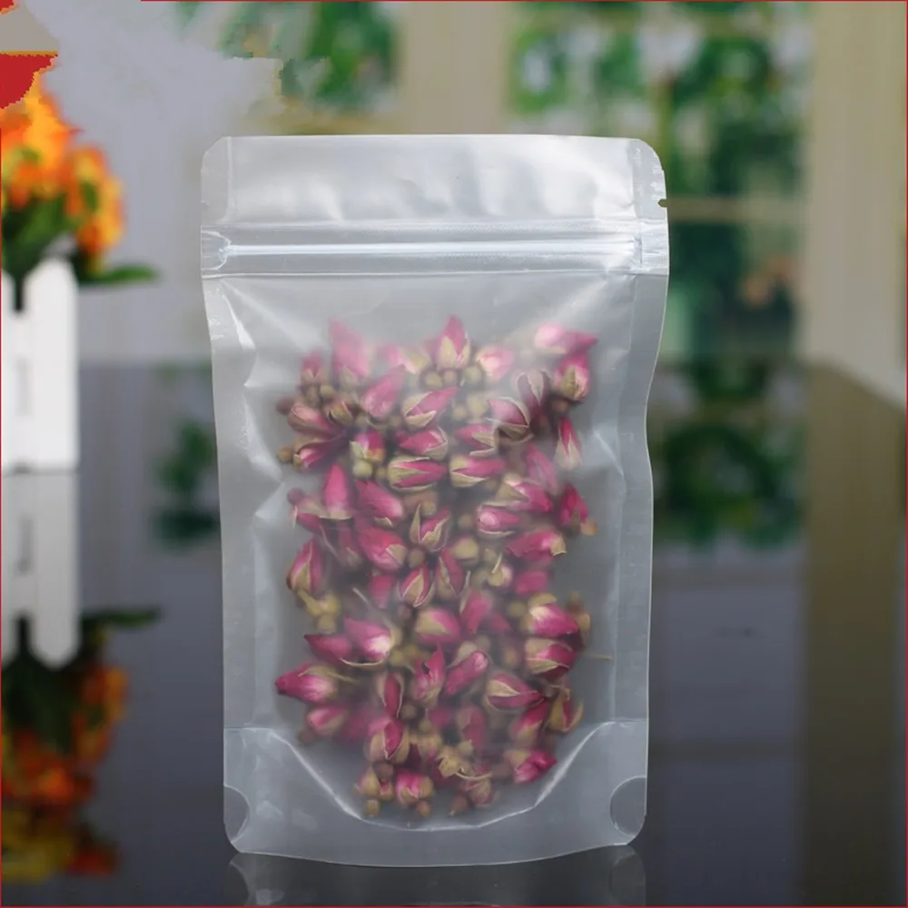 100 pcs Pink Stand up Plastic Ziplock Bag For Coffee Snack Cookie Baking 