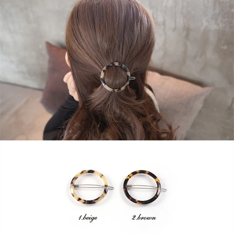 

Fashion Acetate Leopard Round Hair Accessories For Mature Women Hair Clips For Girls Headdress Hairpin Clamps Head