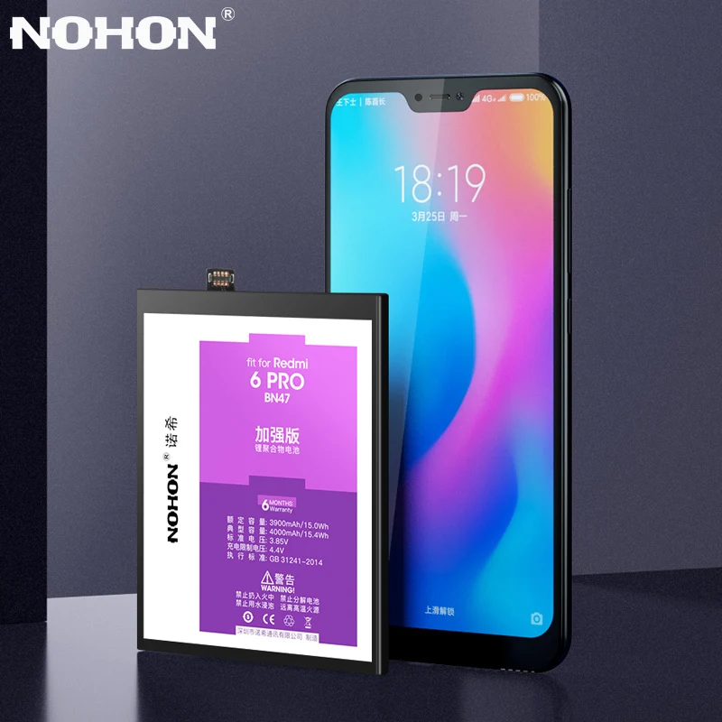 NOHON аккумулятор для Xiaomi Redmi 6 4 Pro 5 Plus 3 3 S 4X батарея BN47 BN44 BN40 BM47 BM4A Замена Bateria литий-полимерные батареи