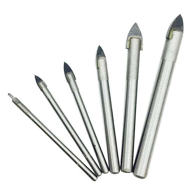 6 Pieces Glass Tile Ceramic Drill Bits Set 4/5/6/8/10/12mm 1/8" to 7/16