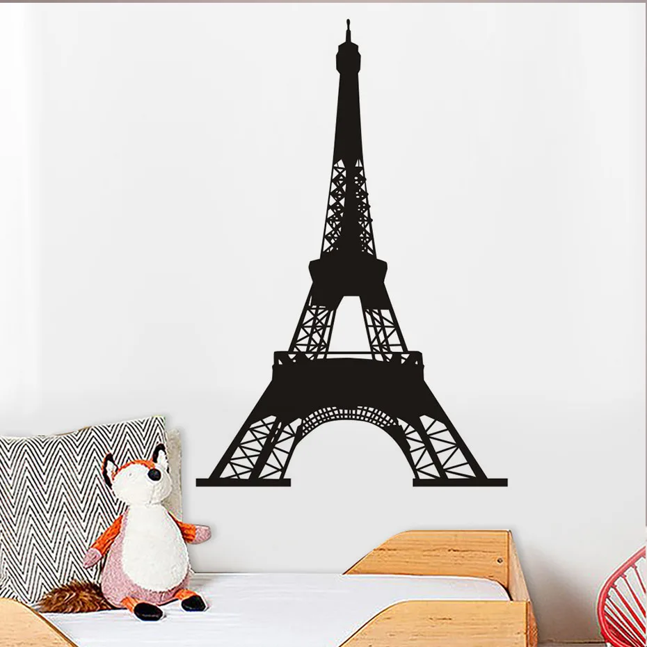 Removable Landmark Eiffel Tower Wall Sticker 3D Art Design PVC Wall