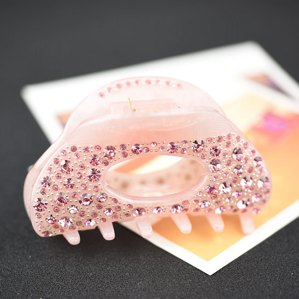 Acessórios para o Cabelo de Strass Grampo de Cabelo da Qualidade Superior de Luxo Cabelo de Acetato de Celulose Mulheres Cristal Garra Oco