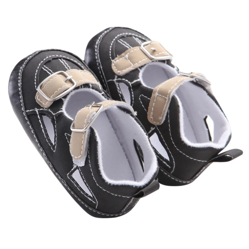 Летняя дышащая обувь одежда для малышей мальчиков и Повседневное мягкий матовый из PU искусственной кожи, нескользящая обувь для малышей сандалии обувь для младенцев