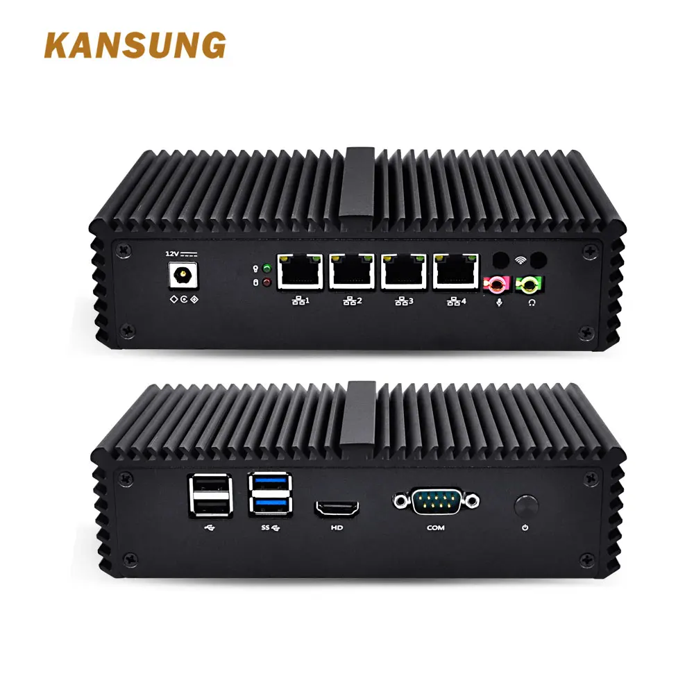 Мини ПК KANSUNG Core i7 4500U Haswell, настольный компьютер без вентилятора, 4 Lan, Nuc, Firewall, Windows Linux Мини ПК KANSUNG Core i7 4500U Haswell, настольный компьютер без вентилятора, 4 Lan, Nuc, Firewall, Windows Linux