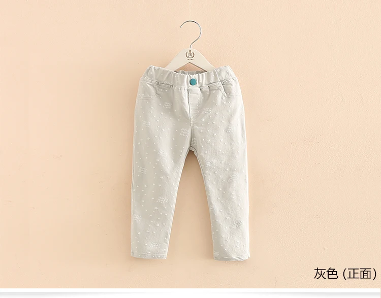 Коллекция года, весенне-осенние брюки для детей возрастом от От 3 до 12 лет, хлопковые Однотонные эластичные Капри с принтом со звездой, обтягивающие штаны для маленьких девочек