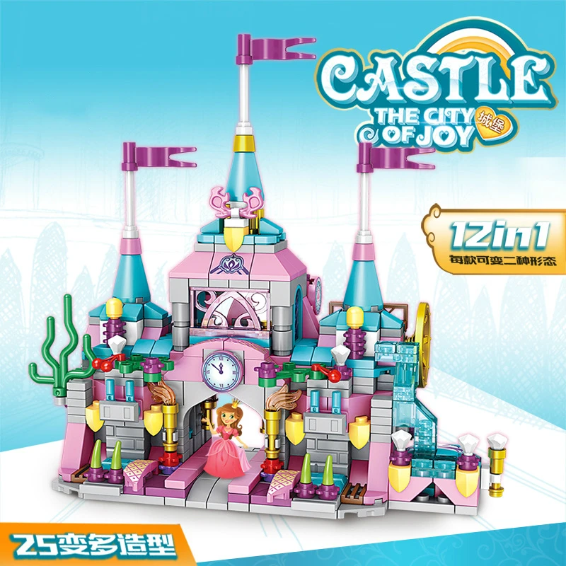 

Princess Castle 12-in-1 Children's Intelligence Assembling Interesting Building Block Girls'Educational Toys
