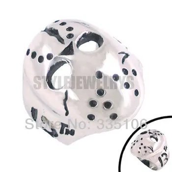 

Free Shipping! Halloween Jason Mask Ring Stainless Steel Jewelry Gothic Skull Men Ring SWR0128