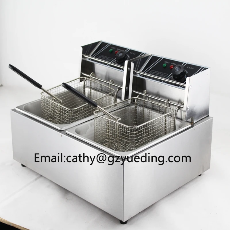 Double tank 12L Electric Frying Chicken Machine /Chicken Deep Fryer Machine/KFC chicken fryer chicken school