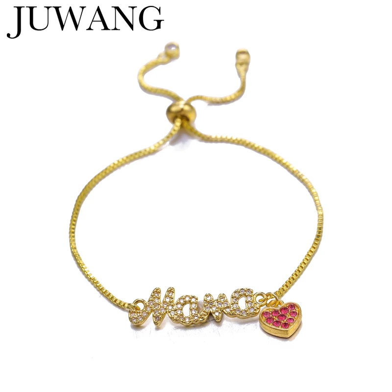 

Handmade Birthday Gift Bracelets Heart-shaped/letter mama Boy/Girl Adjustable Bracelet Gold/Silver for Gril Mother's Day Gifts