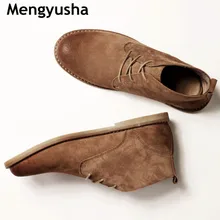 Классические ботинки из натуральной кожи; модные мужские кожаные ботинки Martin; популярные высокие ботинки-дезерты; кожаная обувь