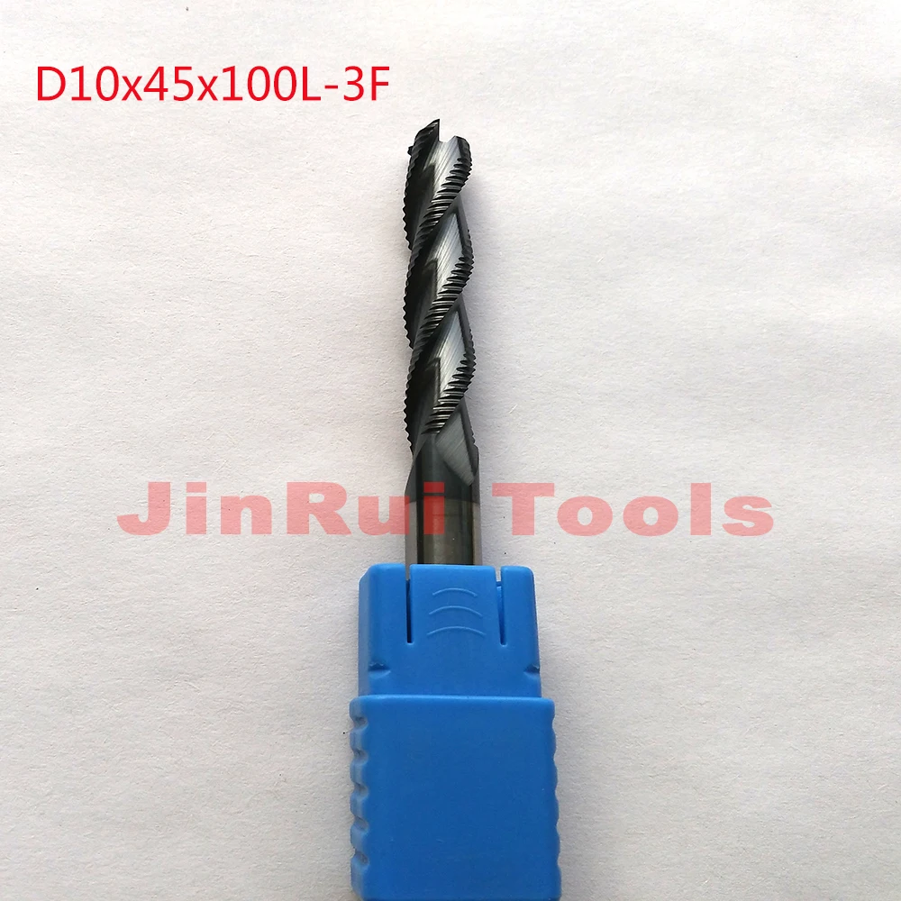 

1pc 10mm D10*45*D10*100 HRC45 3 Flutes Solide Carbide Roughing End Mills CNC router bit milling cutter Tools knife fresa