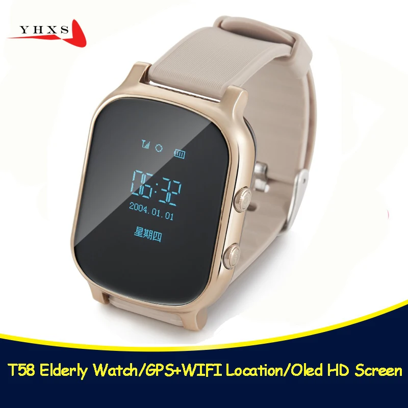 

T58 Smart Kid Safe OLED Watch SOS Call GPS WIFI Location Finder Tracker for Child Elder Anti Lost Remote Monitor Baby Wristwatch