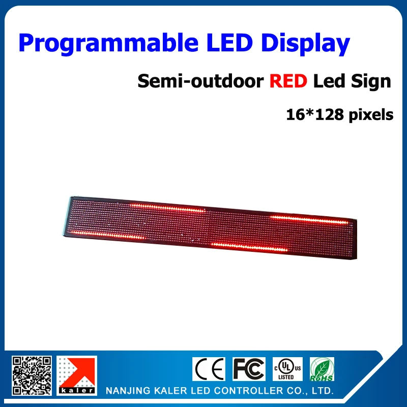 

p10 led module red color programmable led sign 24*136cm scrolling message led sign