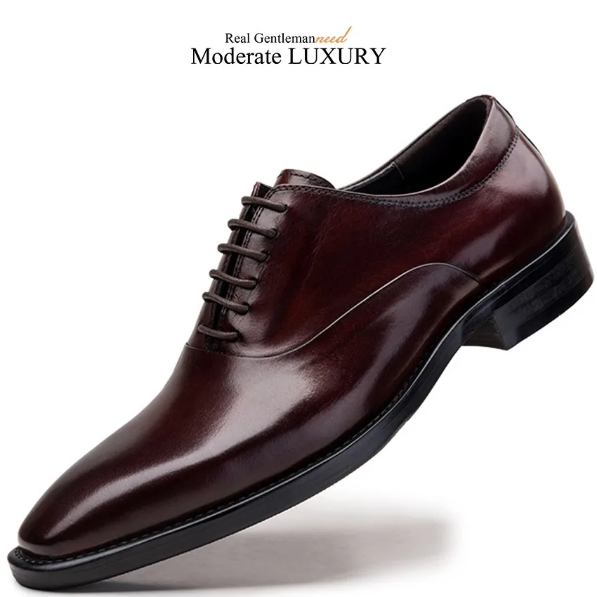Мужская обувь из натуральной кожи итальянский дизайнер острый носок туфли под платье Классические официальная оксфордская обувь для