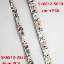 1 м прибор приемно-5050 5 мм PCB SK6812 3535 4 мм PCB SMD RGB гибкий светодиодный полосы DC5V вход 60 пикс./м не обладает водонепроницаемостью