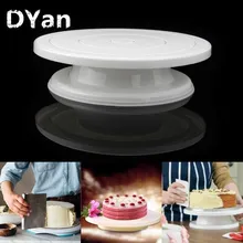 Вы можете вручную повернуть поворотный стол вращающийся круглый пластик украшения торта выпечки инструменты украшения станции поворотный стол A090