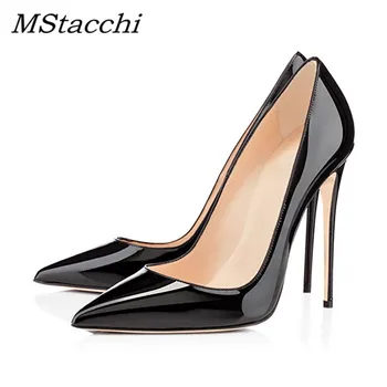 

MStacchi Simple Black White Woman Stilettos Pointed Toe High Heel Shoes Fashion Spring Autumn Luxury Party Shoe Large Size 35-45