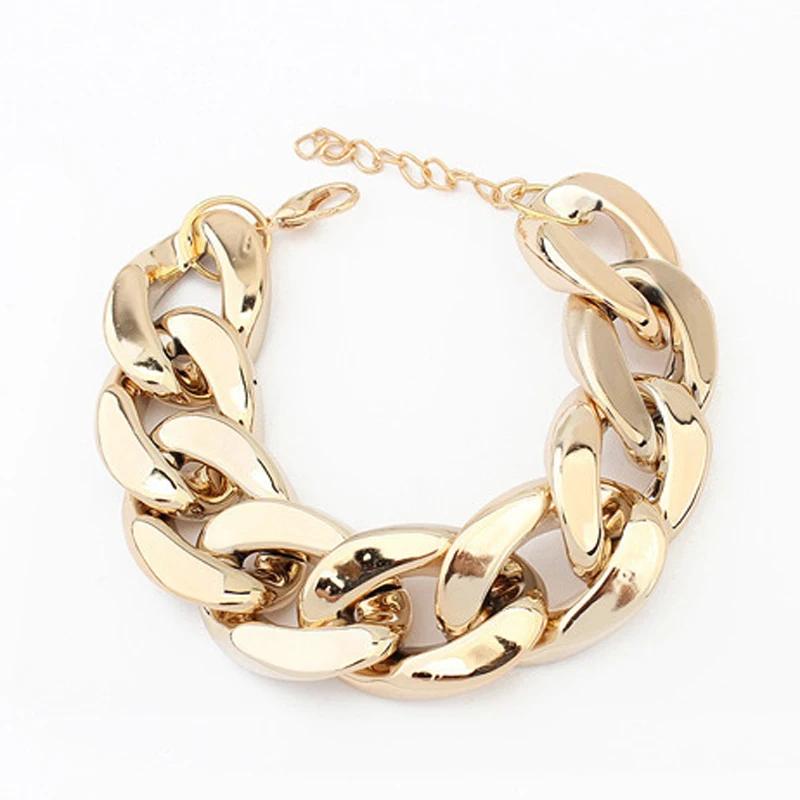 

3 Colors Fashion Classic CCB Plastic Bracelet American Style High Quality Handmade Unisex Simple Bracelet&Bangle Fashion Jewelry