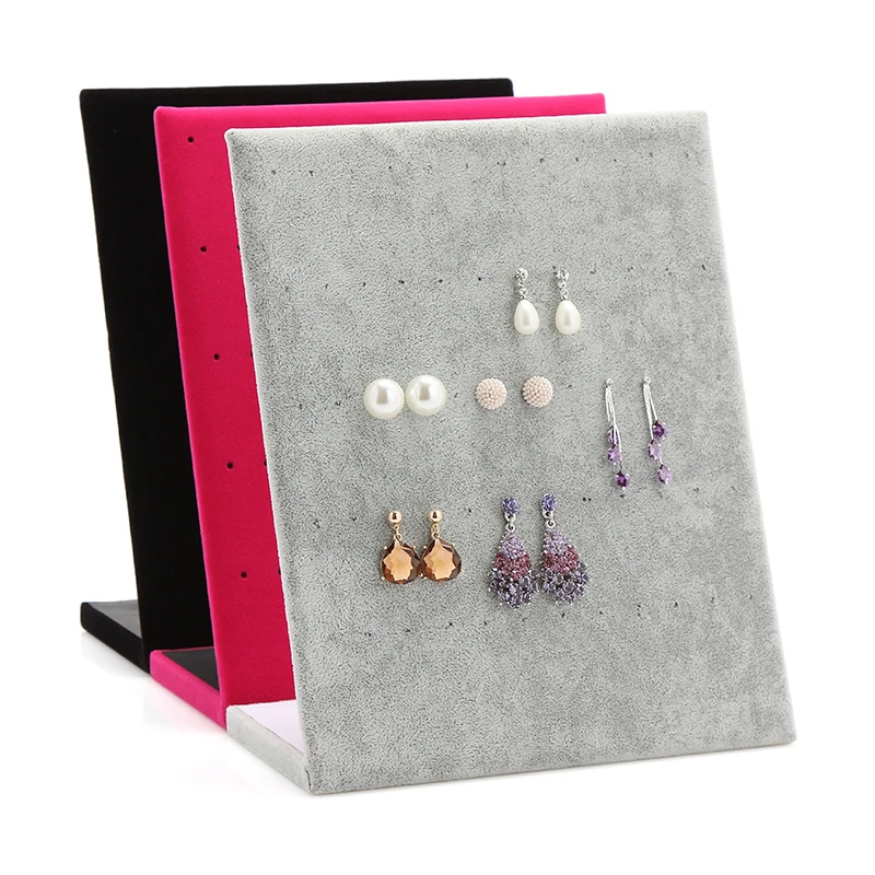 Fashion L Shaped Velvet 30 Pairs Dangle Earring Stand Holder Earrings