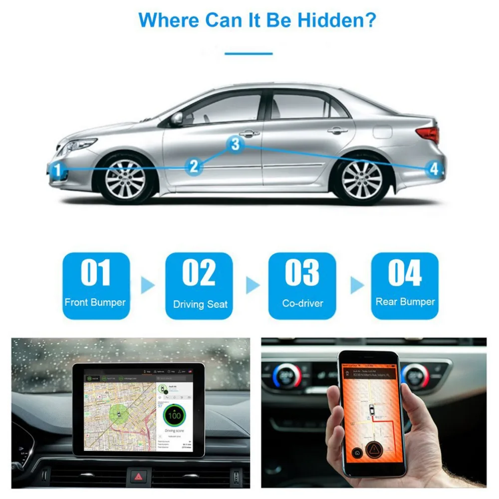 New Mini GPS Tracker GPS / LBS / GSM / GPRS Tracker Long Standby Built-in Magnetism 4000mA Battery Data Logging Geo-fence Alarm