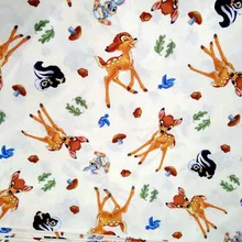 100*110 см мультяшный Бэмби хлопок ткань детская одежда для девочек/Diy ручной работы дизайнерское постельное белье домашний кошелек из ткани одеяло