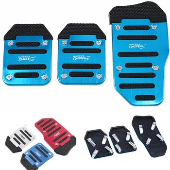 

New 3Pcs Black Racing Non-Slip Metal Manual Car Brake Clutch Accelerate Pedals Car Pedal Cover Kit
