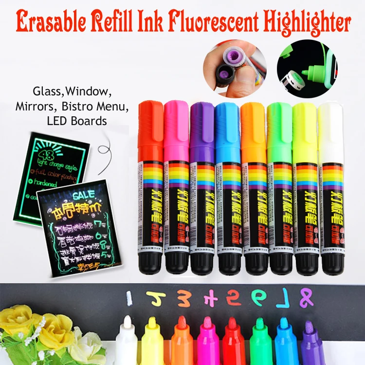 Buy Colored Fluorescent Highlighters Repeated Filling