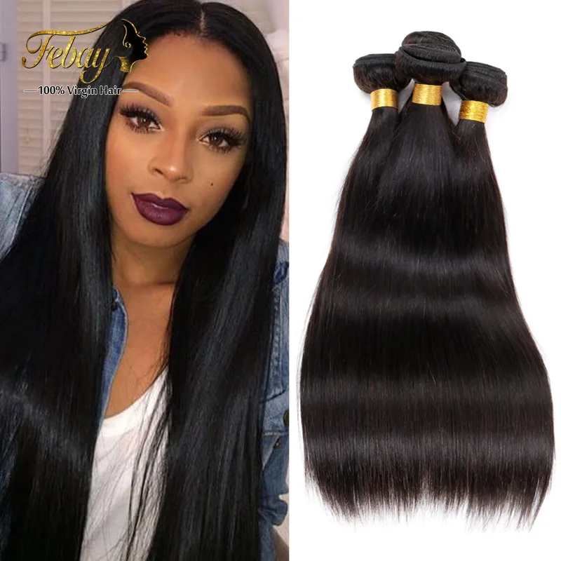 100 Virgin Peruvian Human Hair Weave Bundles Straight 3pcs Soft
