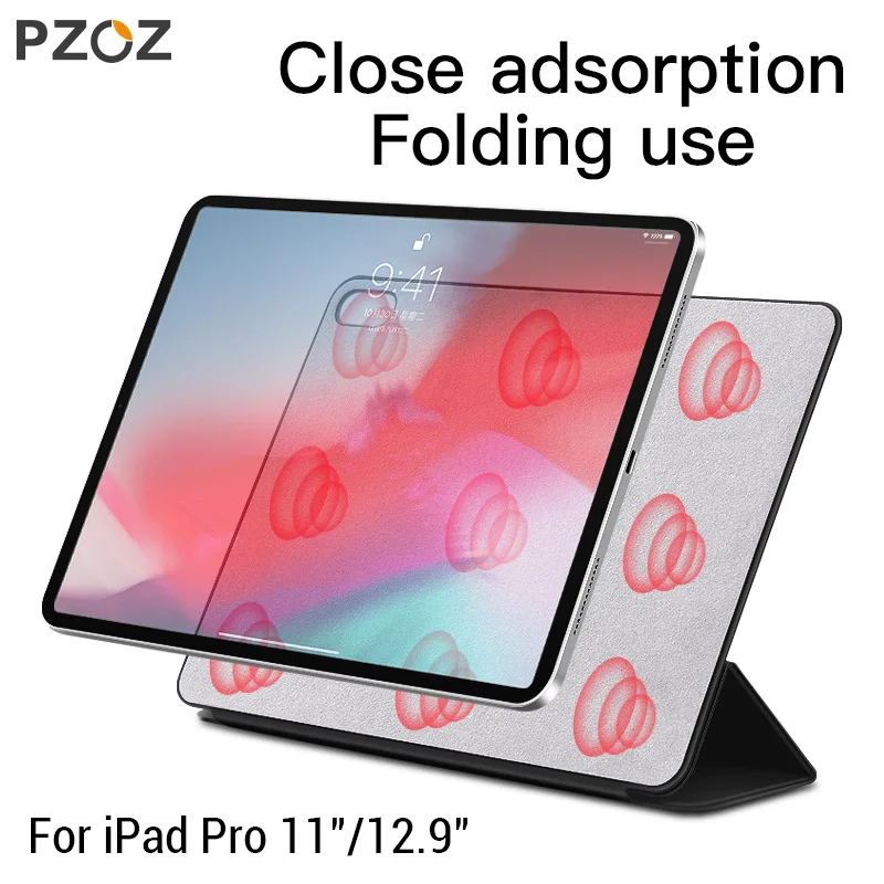 Магнитный защитный чехол PZOZ для iPad Pro 11 12 9 дюйма 2018 из искусственной кожи мягкая