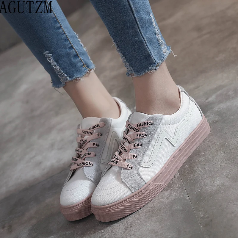 Vente Femmes de Toile Chaussures Plates 2018 De Mode Lacent L espadrille Des Femmes Femme Casual Confortable Appartements Chaussures Tenis Feminino v480