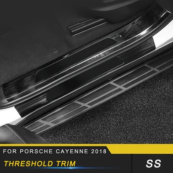 

Door Sills Scuff Plate Trim Welcome Pedal Threshold Car Interior Accessories Stickers for Porsche Cayenne 2018