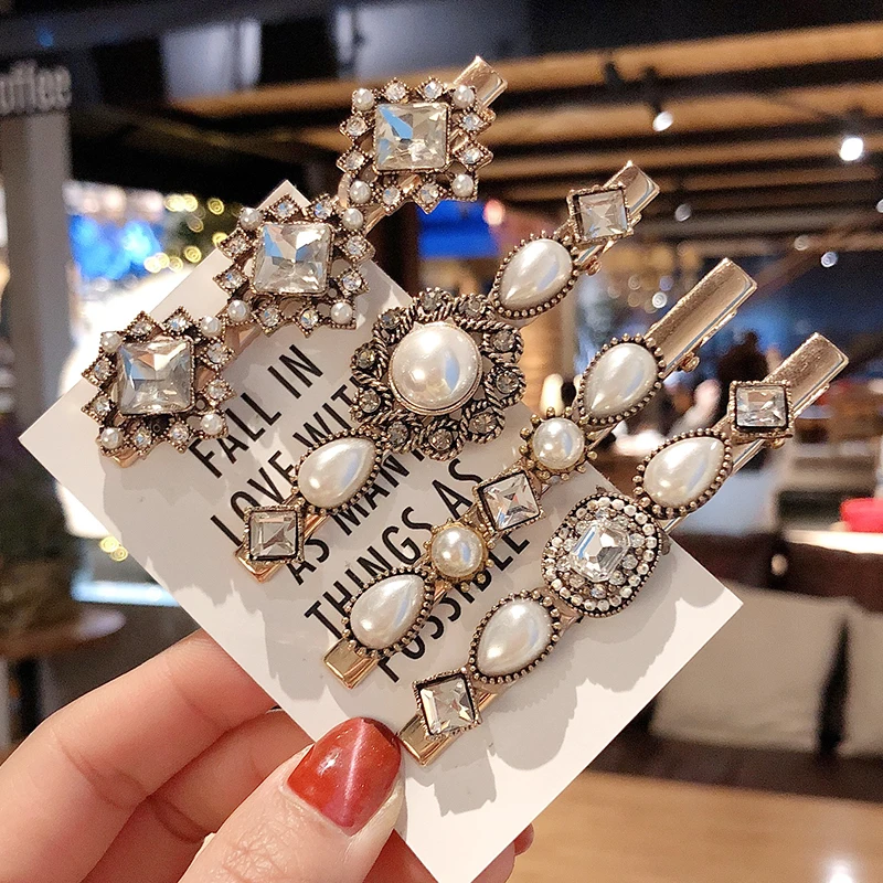 

Vintage Baroque Style Pearl Flower Metal Hair Clip Hairband Bobby Pin Barrette Hairpin Headdress Accessories Beauty Styling Tool