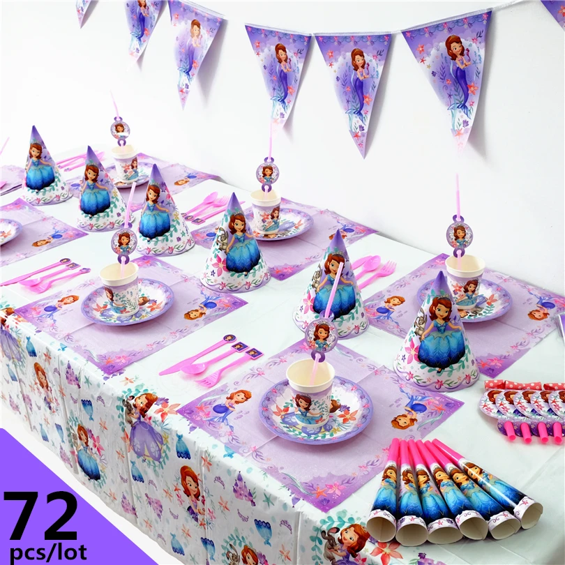 72pcs Luxury Disney Sophia the first baby shower Kids ...