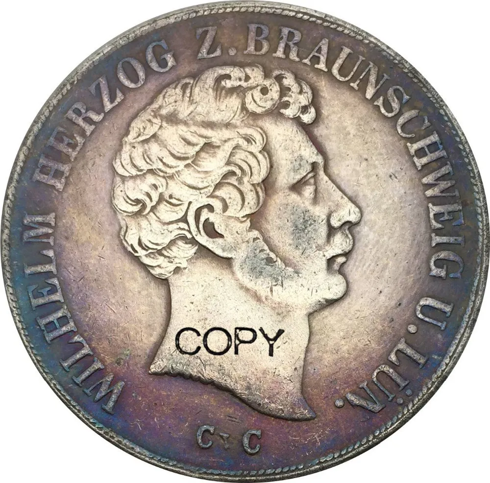 Немецкий герцогский брауншвейщик Wolfenbuttel 2 THALER 3 1/2 Gulden 1844 CvC медальон с