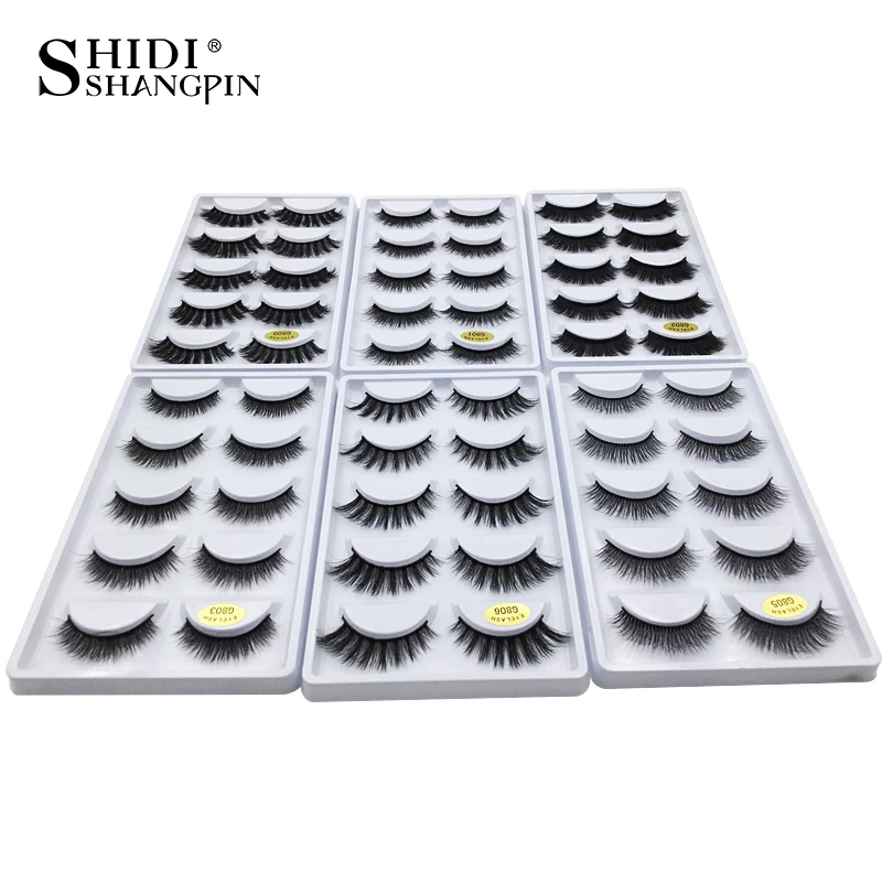 

YSDO 50 boxes eyelashes mink eyelash strip 3d lashes false lashes makeup 3d mink lashes 250 pairs eyelashes extension wholesale
