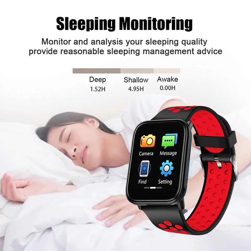 LIGE Fitness Tracker Smart Watch Heart Rate Blood Pressure Monitor Sport Smart Bracelet Pedometer Smart Band For Android IOS+Box