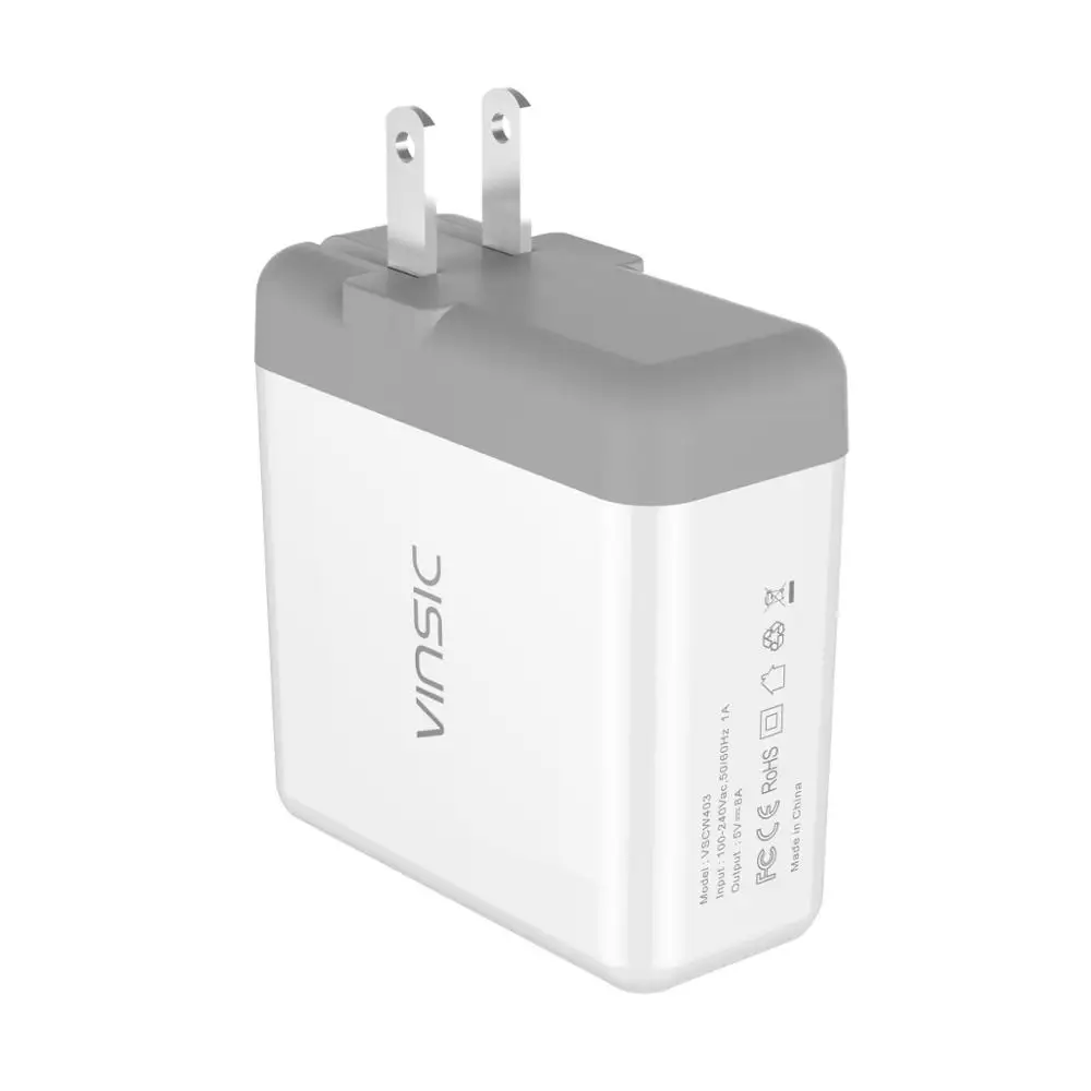 Vinsic портативное USB зарядное устройство 4 USB 5V 8A настенное зарядное устройство для путешествий зарядное устройство для samsung iPhone X 8 8 Plus Xiaomi huawei iPad iPod MP3 - Тип штекера: US Plug