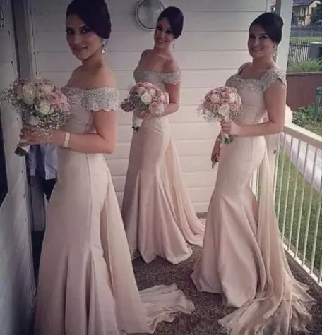 Dusty-Pink-Long-Bridesmaid-Dresses-Mermaid-Beaded-Maid-of-Honor-Dress-Vestido-Para-Madrinha-De-Casamento