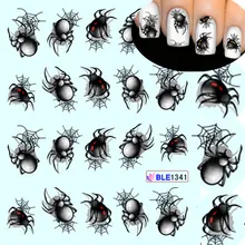 1 шт Хэллоуин дизайн паук дизайн ногтей наклейки Водные Переводные слайдеры Маникюр украшения для ногтей Обертывания Наклейки Советы SABLE1341