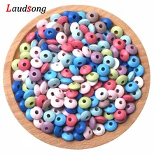 100 pçs/lote 12x6MM Colorido Madeira Natural Liso Solto Spacer Contas De Madeira Para Fazer Jóias DIY Pulseira Colar acessórios