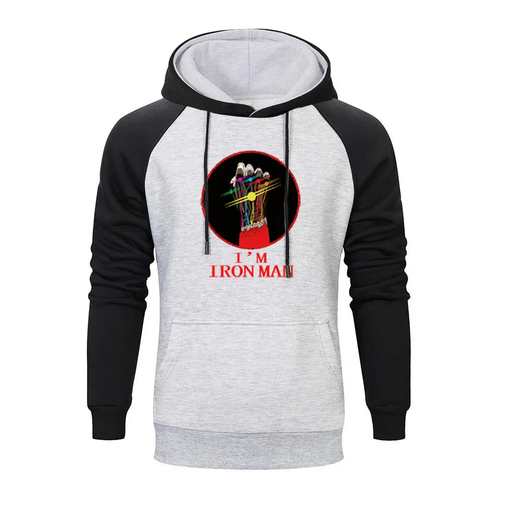 

The Avengers Tony Stark Infinity Gauntlet I'm I Ron Man Printed Men's Raglan Hoodies Streetwear Hoodies Fashion Comfort Hoodie