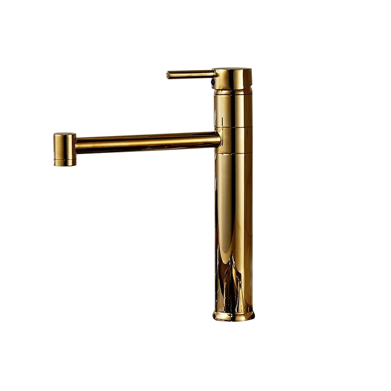 

ULGKSD Free Shipping Wholesale Bathroom Faucets 360 Degree Golden Basin Sink and Kitchen Faucet Mixer Tap